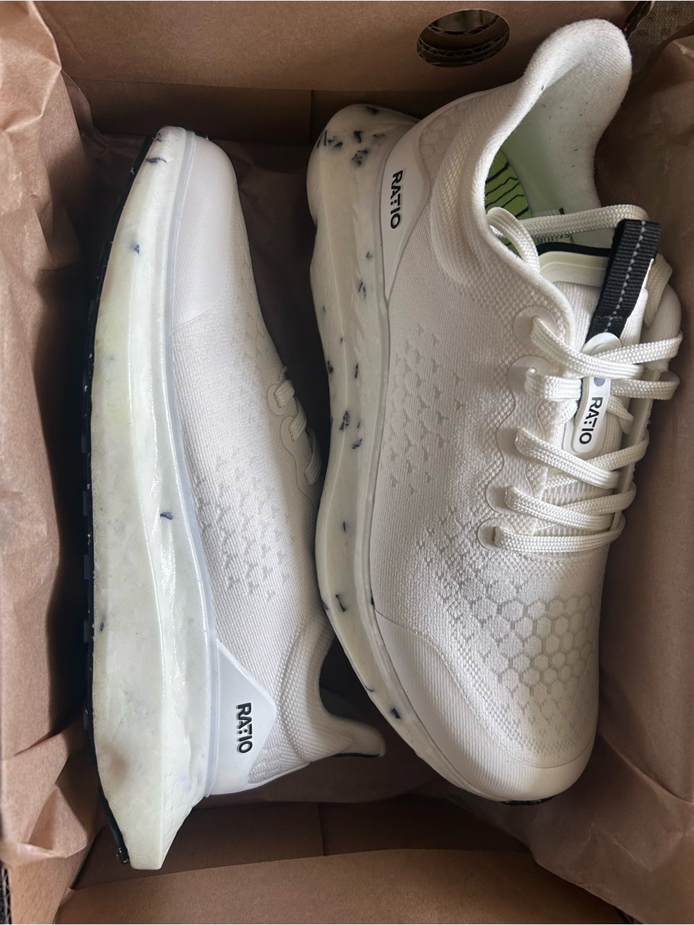 RATIO White Athletic Sneakers - Lightweight Knit Trail Shoes
